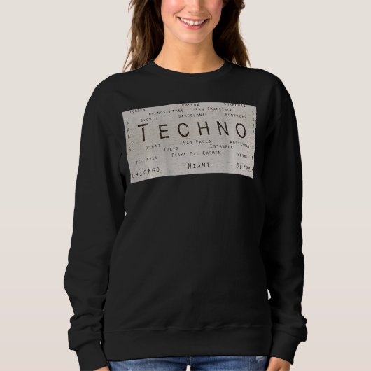 EDM Techno Underground Rave steden op de rug Trui (Voorkant)