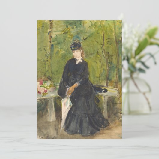 Edma zit in een park | Berthe Morisot (Staand voorkant)