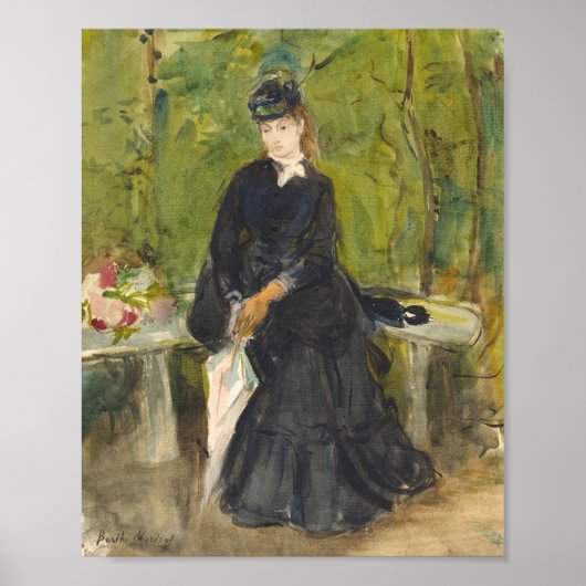 Edma zit in een park | Berthe Morisot Poster (Voorkant)