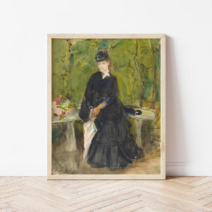 Edma zit in een park   Berthe Morisot Poster