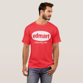 Edmart White op rood T-shirt (Voorkant volledig)