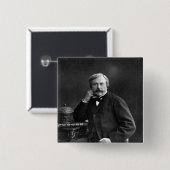 Edmond de Goncourt Vierkante Button 5,1 Cm (Voorkant /achterkant)