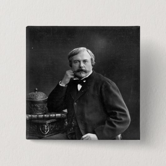 Edmond de Goncourt Vierkante Button 5,1 Cm (Voorkant)