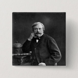Edmond de Goncourt Vierkante Button 5,1 Cm