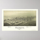 Edmond, OK Panorama Map - 1891 Poster (Voorkant)