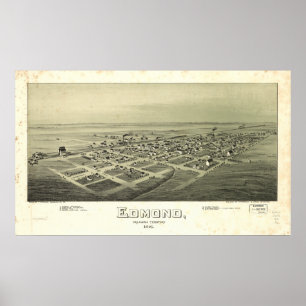 Edmond Oklahoma 1891 Antiek Panorama Poster