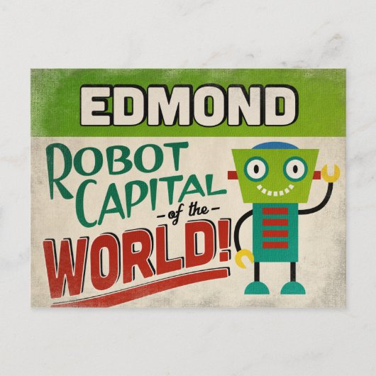 Edmond Oklahoma Robot - Funny Briefkaart (Voorkant)