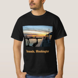 Edmonds Washington Pier op Sunset T-shirt