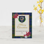 Edmonstone Schotse Clan Tartan & Crest Kaart (Gele Bloem)