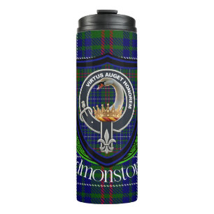 Edmonstone Schotse Clan Tartan & Wapen Thermosbeker