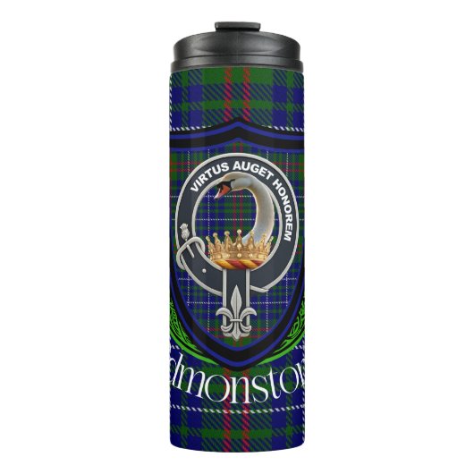 Edmonstone Schotse Clan Tartan & Wapen Thermosbeker (Voorkant)