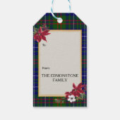 Edmonstone Scottish Clan Tartan & Crest Cadeaulabel (Achterkant)