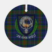 Edmonstone Scottish Clan Tartan & Crest Glas Ornament (Achterkant)