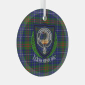 Edmonstone Scottish Clan Tartan & Crest Glas Ornament (Voorkant Rechts)