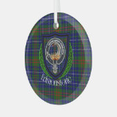 Edmonstone Scottish Clan Tartan & Crest Glas Ornament (Voorkant links)