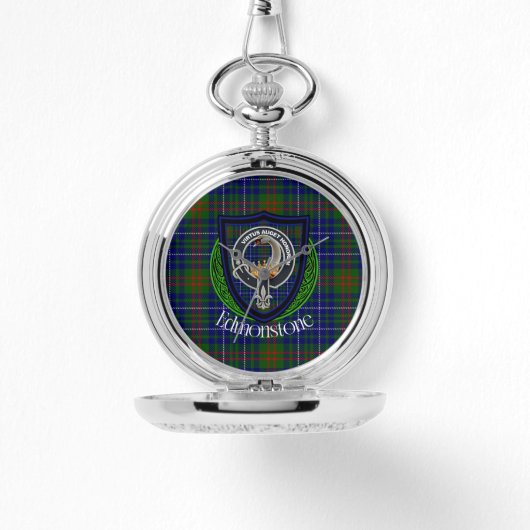 Edmonstone Scottish Clan Tartan & Crest Horloge (Voorkant)