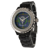 Edmonstone Scottish Clan Tartan & Crest Horloge (Gekanteld)