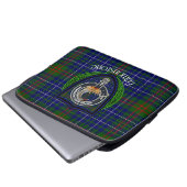 Edmonstone Scottish Clan Tartan & Crest Laptop Sleeve (Voorkant onderkant)