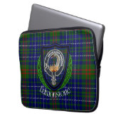 Edmonstone Scottish Clan Tartan & Crest Laptop Sleeve (Voorkant Links)