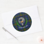 Edmonstone Scottish Clan Tartan & Crest Ronde Sticker (Envelop)