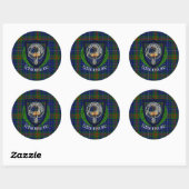Edmonstone Scottish Clan Tartan & Crest Ronde Sticker (Vel)