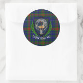 Edmonstone Scottish Clan Tartan & Crest Ronde Sticker (Tas)