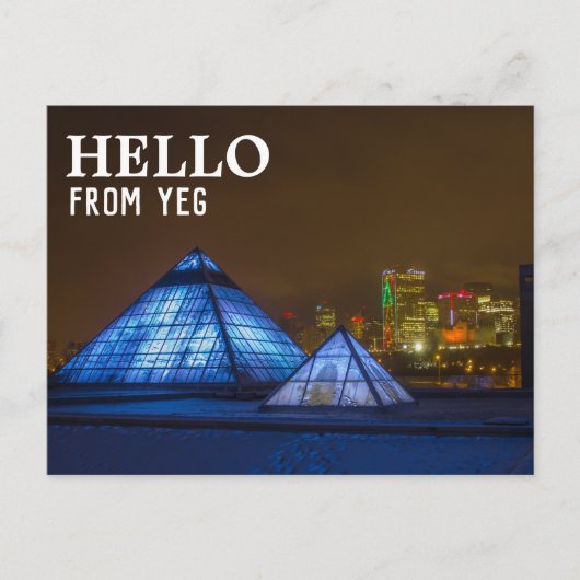 Edmonton, Alberta Ansichtkaart | Hallo vanuit YEG Briefkaart (Voorkant)