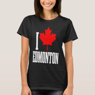 Edmonton Alberta Canada Esdoornblad Canadese Vlag T-shirt