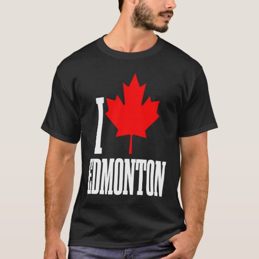 Edmonton Alberta Canada Maple Leaf Canadian Flag P T-shirt (Voorkant)