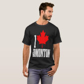 Edmonton Alberta Canada Maple Leaf Canadian Flag P T-shirt (Voorkant volledig)
