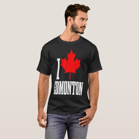Edmonton Alberta Canada Maple Leaf Canadian Flag P T-shirt (Voorkant volledig)
