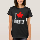 Edmonton Alberta Canada Maple Leaf Canadian Flag P T-shirt (Voorkant)