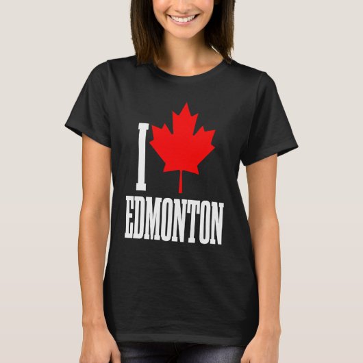 Edmonton Alberta Canada Maple Leaf Canadian Flag P T-shirt (Voorkant)