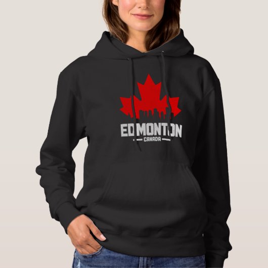 Edmonton Alberta Canada Maple Leaf Canadian Flag S Hoodie (Voorkant)