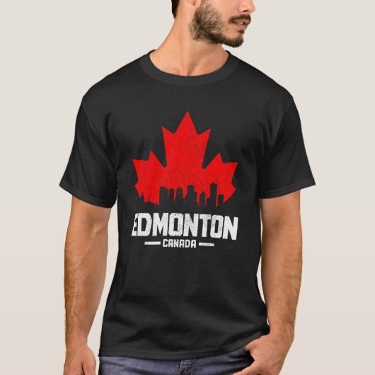 Edmonton Alberta Canada Maple Leaf Canadian Flag S T-shirt (Voorkant)