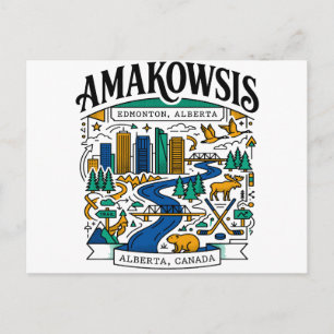 Edmonton Alberta Canada Riviervallei Stadsbeeld Briefkaart