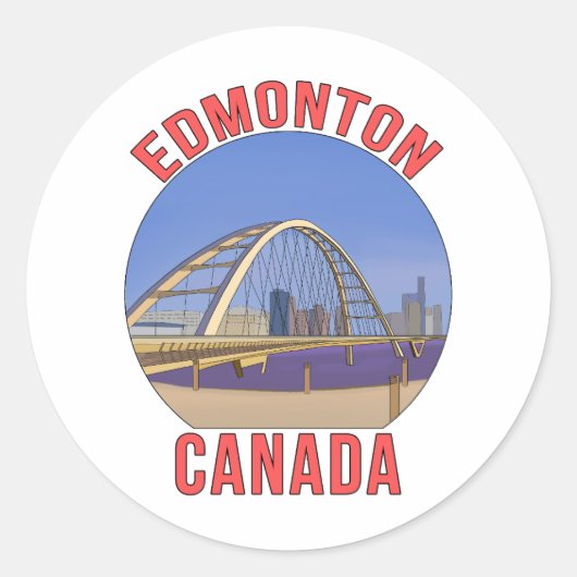 Edmonton Alberta Canada Ronde Sticker (Voorkant)