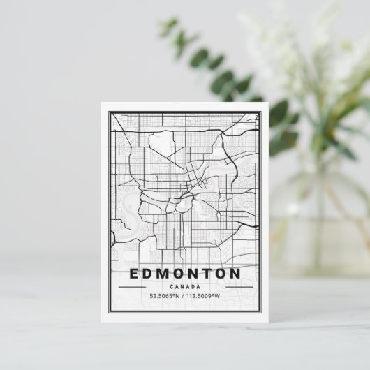 Edmonton Alberta Canada Travel City Map Briefkaart (Staand voorkant)