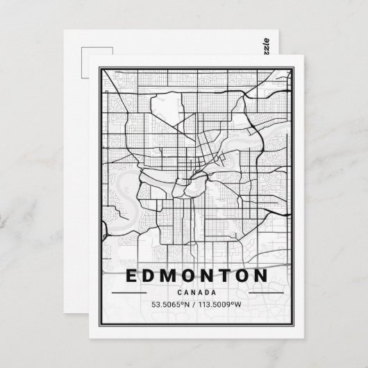 Edmonton Alberta Canada Travel City Map Briefkaart (Voorkant / Achterkant)