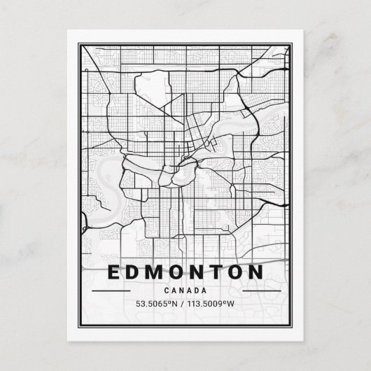 Edmonton Alberta Canada Travel City Map Briefkaart (Voorkant)