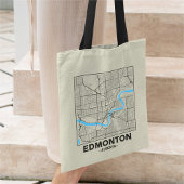 Edmonton, Alberta City Map Tote Bag
