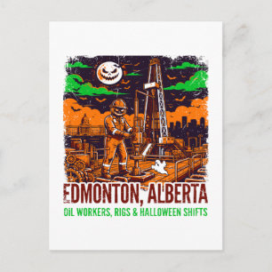 Edmonton Alberta Oliearbeiders Halloween Ploeg Briefkaart