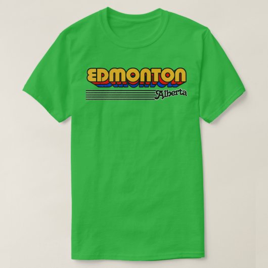 Edmonton Alberta Retro Stripes T-shirt (Design voorkant)