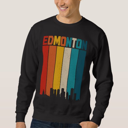 Edmonton Alberta Skyline  Retro Canada Cana Trui (Voorkant)