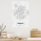 Edmonton, Alberta (zwart op wit) Poster (Keuken)