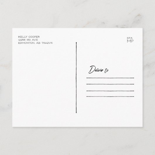 Edmonton, Briefkaart Alberta | Hallo van YEG (Achterkant)