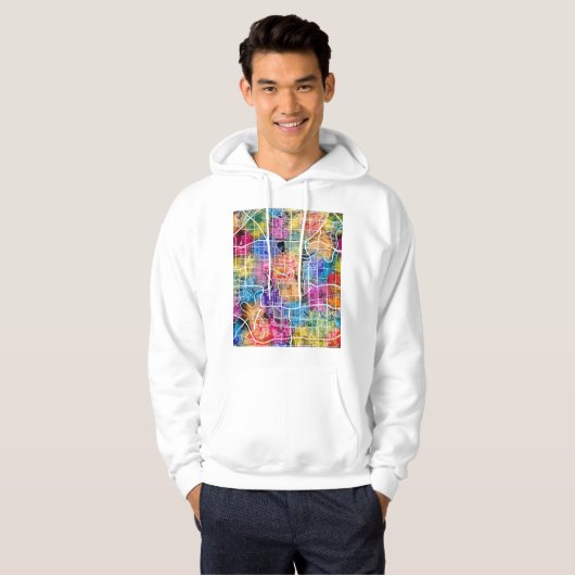 Edmonton Canada City Map Hoodie (Voorkant volledig)