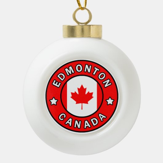 Edmonton Canada Keramische Bal Ornament (Voorkant)