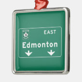 Edmonton, Canada Road Sign Metalen Ornament (Links)