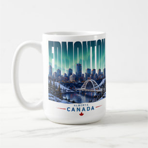 Edmonton Canada Silhouette Riviervallei Reis Souve Koffiemok